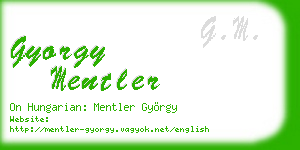 gyorgy mentler business card